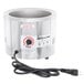 An APW Wyott countertop round warmer with a stainless steel pot and black cord.