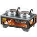 A Vollrath countertop soup warmer base with two pots on top.