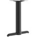 A black stamped steel Lancaster Table & Seating standard height column table base.