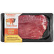 A package of TenderBison top sirloin steaks in a plastic package with a label.