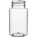 A clear PET packer bottle with a lid.