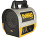 A black and yellow DeWalt portable forced air electric construction heater.