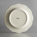 Choice 10 3/4" Ivory (American White) Scalloped Edge Stoneware Plate with Black Band - 12/Case Main Thumbnail 4