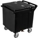 Carlisle IC225003 Black Cateraide 125 lb. Mobile Ice Bin with 2 Swivel Casters and 2 Fixed Casters Main Thumbnail 1