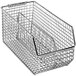A Quantum chrome wire divider for two wire mesh baskets.