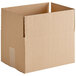 A close-up of a Lavex Kraft cardboard shipping box.