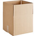 A Lavex kraft cardboard shipping box with a cut out top.