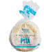 A package of Grecian Delight New York Style White Pita Bread with a label.