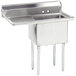 Advance Tabco FE-1-1824-24 Stainless Steel 1 Compartment Commercial Sink with 1 Drainboard - 44 1/2" Main Thumbnail 1