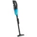 A blue and black Makita stick vacuum cleaner on a white background.