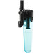 A black cyclonic stick vacuum attachment with a blue and black water filter.