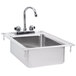 Regency 10" x 14" x 5" 16-Gauge Stainless Steel One Compartment Drop-In Sink with 8" Gooseneck Faucet Main Thumbnail 3