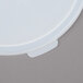 A white plastic lid for Cambro food storage containers.