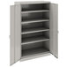 A light gray Tennsco steel jumbo storage cabinet with solid doors and shelves.