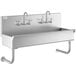 Regency 48" x 17 1/2" Multi-Station Hand Sink with 2 Wall Mounted Faucets Main Thumbnail 3