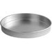 An aluminum deep dish pizza pan with a white background.