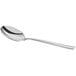 An Acopa stainless steel bouillon spoon with a long silver handle.