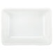 A white rectangular dish with a wavy edge.