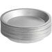 A stack of silver Choice aluminum pie pans.