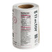 A roll of white paper food labels for Tractor Berry Patch.