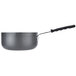 A black Thunder Group anodized non-stick aluminum sauce pan with a handle.
