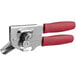 A Swing-A-Way handheld can opener with red handles.