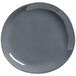 An American Metalcraft Crave grey melamine plate with a white design on the rim.