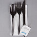 Choice Medium Weight Black Wrapped Plastic Cutlery Set with Napkin and Salt and Pepper Packets - 50/Pack Main Thumbnail 3