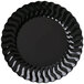 Fineline Flairware 206-BK 6" Black Plastic Plate - 18/Pack Main Thumbnail 2