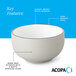 A gray matte stoneware bowl with a glossy white interior and a dark banded edge.