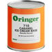 A #10 can of Oringer Caramel Hard Serve Ice Cream Base with an orange label.