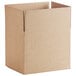 A Lavex kraft cardboard shipping box with a cut out top on a white background.