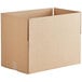A Lavex cardboard shipping box with the top open.