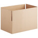 A Lavex Kraft cardboard shipping box with a cut out top on a white background.