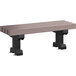 A MasonWays brown plastic backless Dura-Bench with black legs.