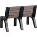 A brown MasonWays Malibu bench with black legs and a backrest.