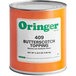 A #10 can of Oringer butterscotch topping on a counter.