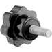 A black and silver Avantco spit tilt knob with a screw.