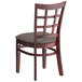 Lancaster Table & Seating Mahogany Finish Wooden Window Back Chair with Taupe Padded Seat Main Thumbnail 4