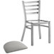 Lancaster Table & Seating Clear Coat Finish Ladder Back Chair with 2 1/2" Light Gray Vinyl Padded Seat Main Thumbnail 5
