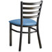 Lancaster Table & Seating Distressed Copper Finish Ladder Back Chair with 2 1/2" Blue Vinyl Padded Seat Main Thumbnail 4