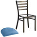 Lancaster Table & Seating Distressed Copper Finish Ladder Back Chair with 2 1/2" Blue Vinyl Padded Seat Main Thumbnail 5