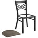 Lancaster Table & Seating Black Finish Cross Back Chair with 2 1/2" Taupe Vinyl Padded Seat Main Thumbnail 5