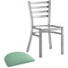 Lancaster Table & Seating Clear Coat Finish Ladder Back Chair with 2 1/2" Seafoam Vinyl Padded Seat Main Thumbnail 5