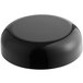 A black round 58/400 Continuous Thread Dome Lid with a white foam liner.