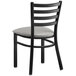 Lancaster Table & Seating Black Finish Ladder Back Chair with 2 1/2" Light Gray Vinyl Padded Seat Main Thumbnail 4