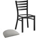 Lancaster Table & Seating Black Finish Ladder Back Chair with 2 1/2" Light Gray Vinyl Padded Seat Main Thumbnail 5