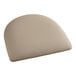 A taupe vinyl padded seat on a white background.