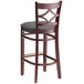 Lancaster Table & Seating Mahogany Finish Wooden Diamond Back Bar Height Chair with Dark Gray Padded Seat Main Thumbnail 4