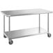 Regency 30" x 60" 16-Gauge 304 Stainless Steel Commercial Work Table with Undershelf and Casters